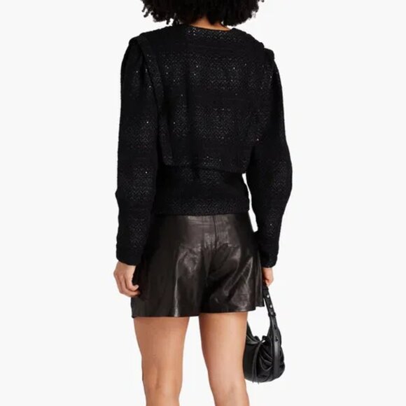 IRO Hateya Sequin Metallic Tweed Blouse | Size 36 | NWT | Pleated Detail | Luxe - Picture 2 of 8